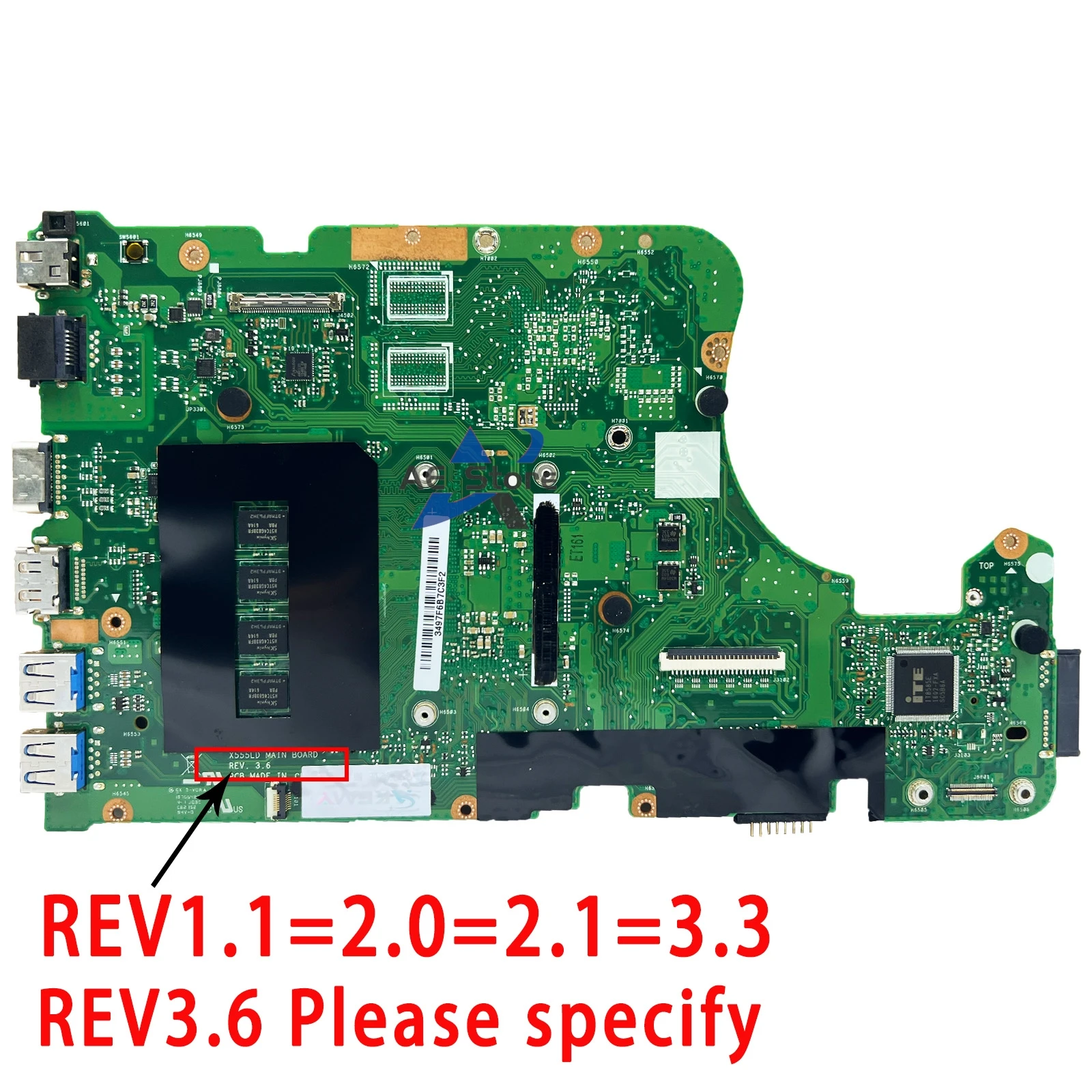 Imagem -04 - Placa-mãe para Laptop para Asus X555la A555la K555la F555la X555ld X555lb i3 i5 i7 4ª e 5ª Geração 4gb de Ram Uma