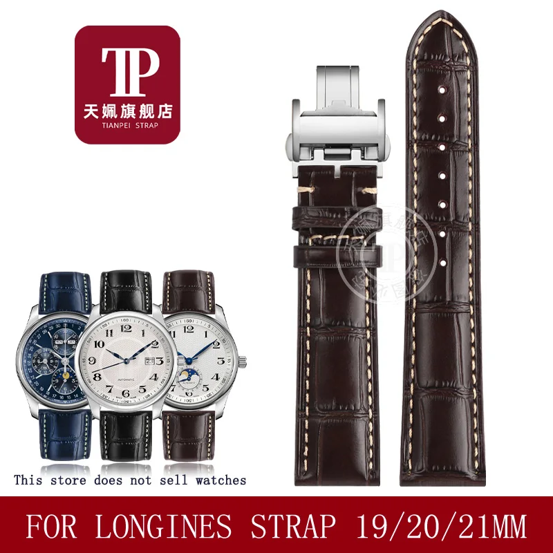 Cowhide Leather strap For Longines Masters Collection Watch Strap Belt Bracelet Blue black brown color 19 20 21 22mm watchbandFo