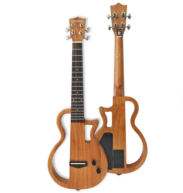23-Inch Electric Ukulele Solid Wood Body Entry-Level Small Electric Box Guitar For Children Back/Side Mahogany