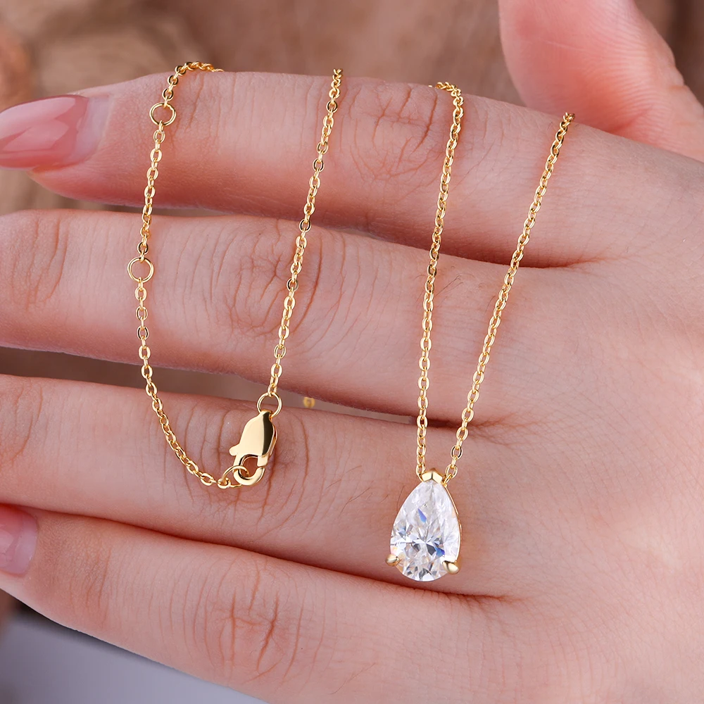 1-5캐럿 멀티 사이즈 물방울 모양 솔리테어 모이사나이 - Moissanite Pendant Necklace Solitaire 리뷰 및 가격