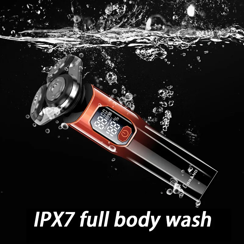 جديد الشعر المتقلب الرجال ماكينة حلاقة كهربائية مجموعة 4D 3 رئيس للماء الحلاقة أداة تهذيب اللحية عرض ذكي الحلاقة الرجال