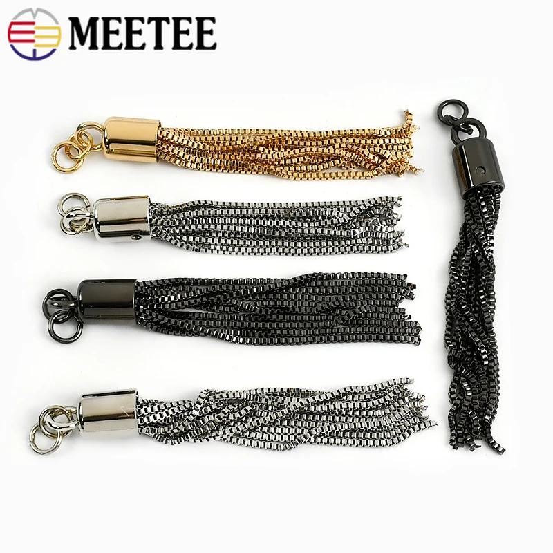 

2/4/10Pcs Meetee 95mm Metal Tassel Buckles Bags Decoration Pendant Tassels Stopper for Purses Handbags DIY Hardware Accessories