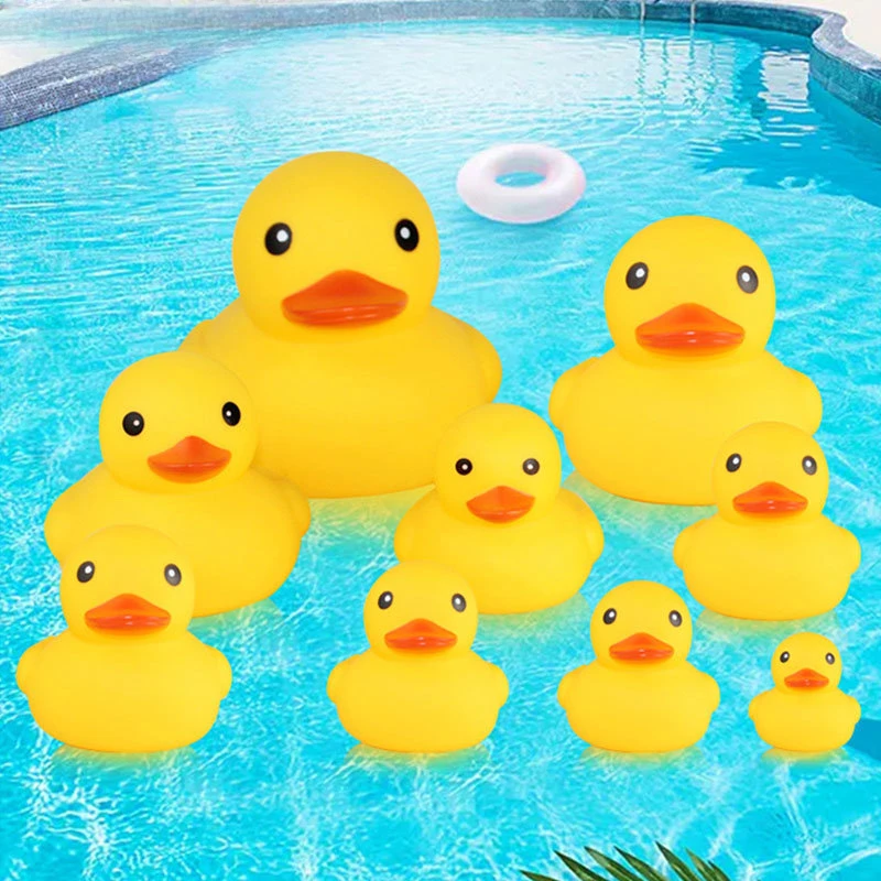 Cute Duck with Grips for Kids Bath Toys Soft Rubber Floating Ducks Bath Games Fun Gifts for Kids and Babies Presentes Divertidos