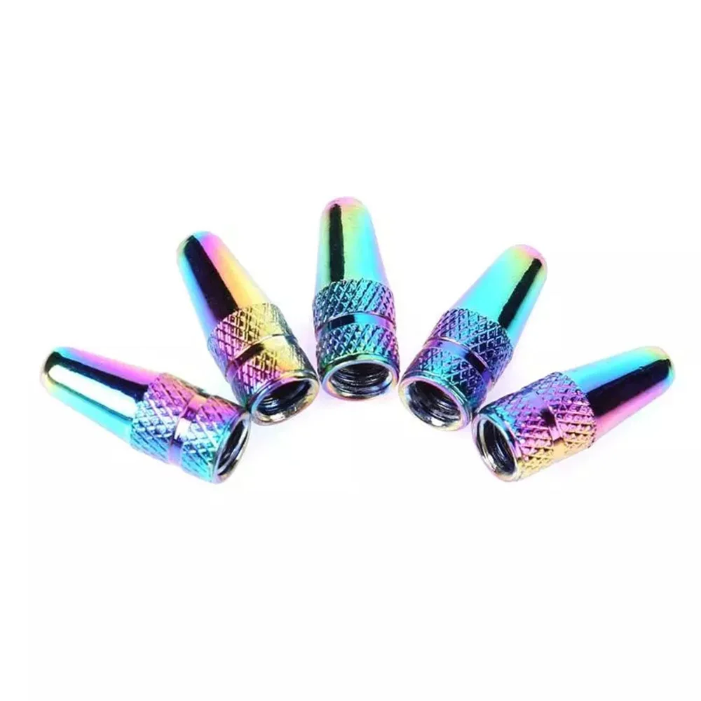 Color Plating 4pcs Road Bike Mountain Bike Aluminium Alloy Presta Valves Cycling Accessories Valve Cap Tyre Air Caps