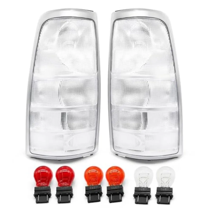 

Pair Clear Tail Light Assembly for 19992002 Silverado 1500 2500 and 19992007 Sierra 1500 2500 3500 Trucks White Taillights with