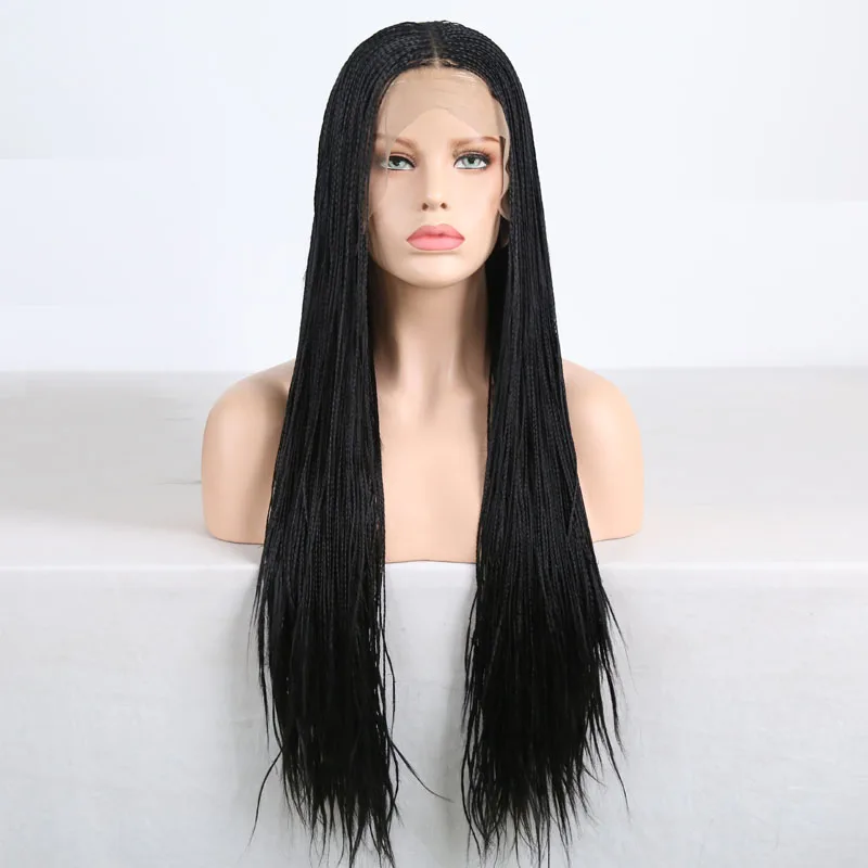 AIMEYA 13X4 Lace Wigs for Women Braided Box Braids Wig 500pieces Synthetic Lace Front Wig Braiding Wigs Natural Hairline Cosplay