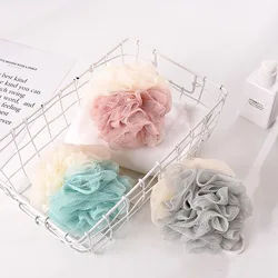 3 PCS Large Bi-Colour Shower Balls Colourful PE Soft Frosted Bubble Bath Flower (Colour Random)