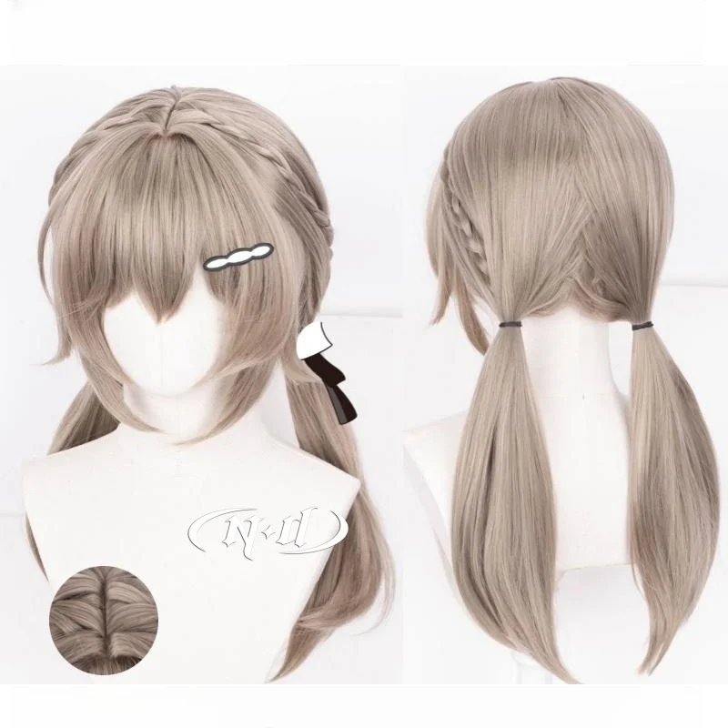 ND Qingque Cosplay Wigs Honkai Star Rail Cosplay Light Brown Long Hair Wigs for Christmas Game Party Comic Con Coser Synthetic