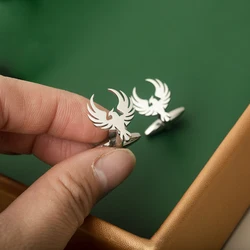 Minimalism Phoenix Shaped Cufflinks Stainless Steel Men's Animal Cufflinks Fashion Wedding Jewelry for Groom Best Man Gifts