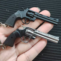Detachable 1:3 Miniature Revolver Pistol Model Alloy Toy Gun Keychain Pendant Ornaments Children Toy Best Gift