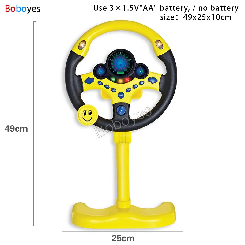 Infant Shining Eletric Simulation Steering Wheel Toy with Light Sound Kids Early Educational Stroller Vocal Toys