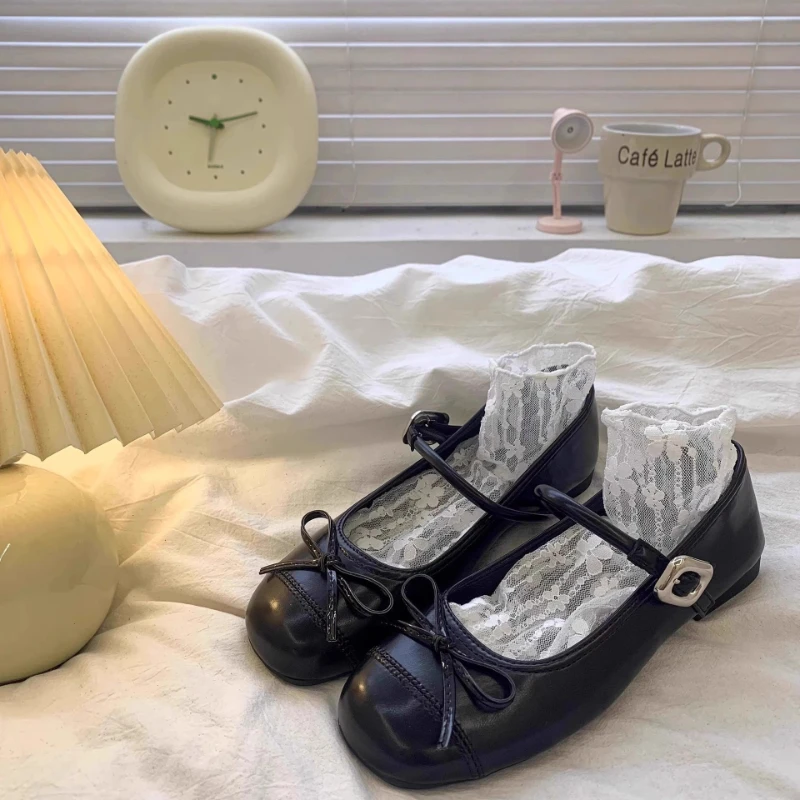 

Zapatos Fashion Retro Girl Mary Jane Shoes 2025 Autumn New Kids Shallow Bow Leather Shoe Simple Versatile Girl Princess Shoes