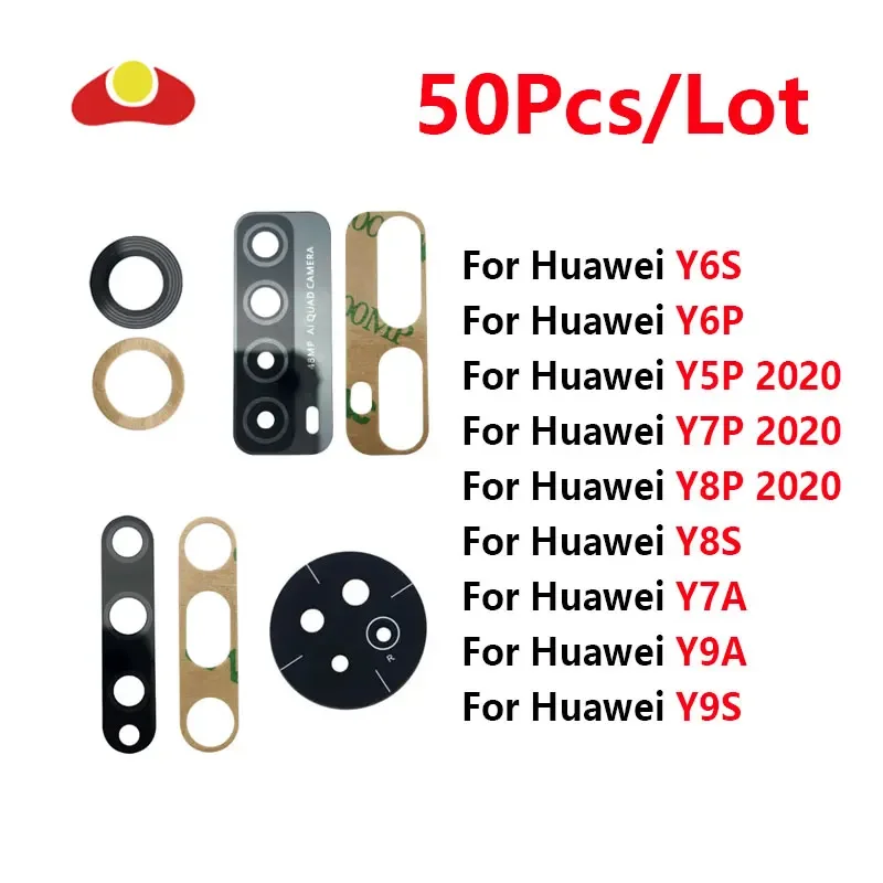 

50Pcs Rear Back Camera Glass Lens For Huawei Y9S Y8S Y6s Y7A Y9A Y5P Y6P Y8P Y7P 2020 With Adhesive Repair Part