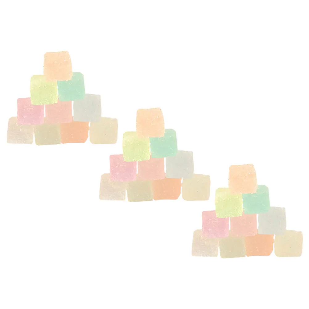 30 Pcs 시뮬레이션 된 발광 설탕 큐브 빛나는 장식 장난감 전화 케이스 DIY 라이트 업 깜박이 플라스틱