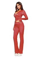 gia slim fit letter printed open thread design hooded zipper short jacket pants set - Image 5