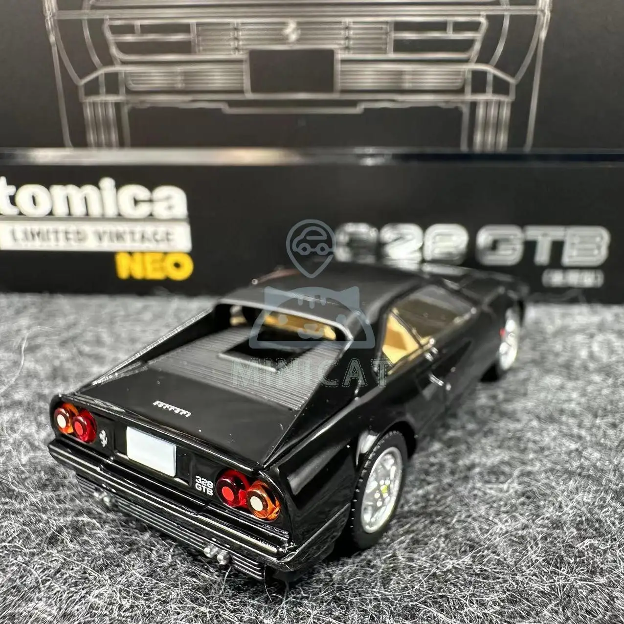 TAKARA TOMY TOMICA TLV LV-Ferrari Ferrari 328 GTB Black alloy compression shaft miniature model, adult decoration, birthday gift