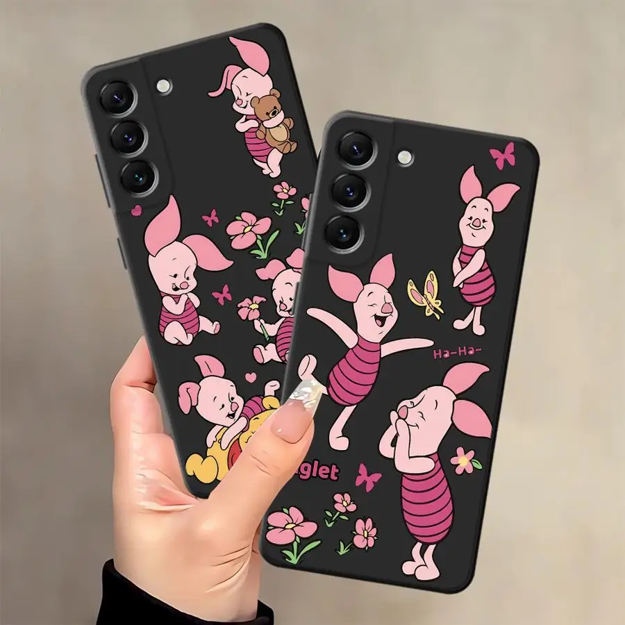 Funda de teléfono suave negra para Samsung Galaxy A70 A04 A50 A06 A20 A13 A30 A15 A03 A40 A16 A05 A10 A12 Disney Winnie The Pooh