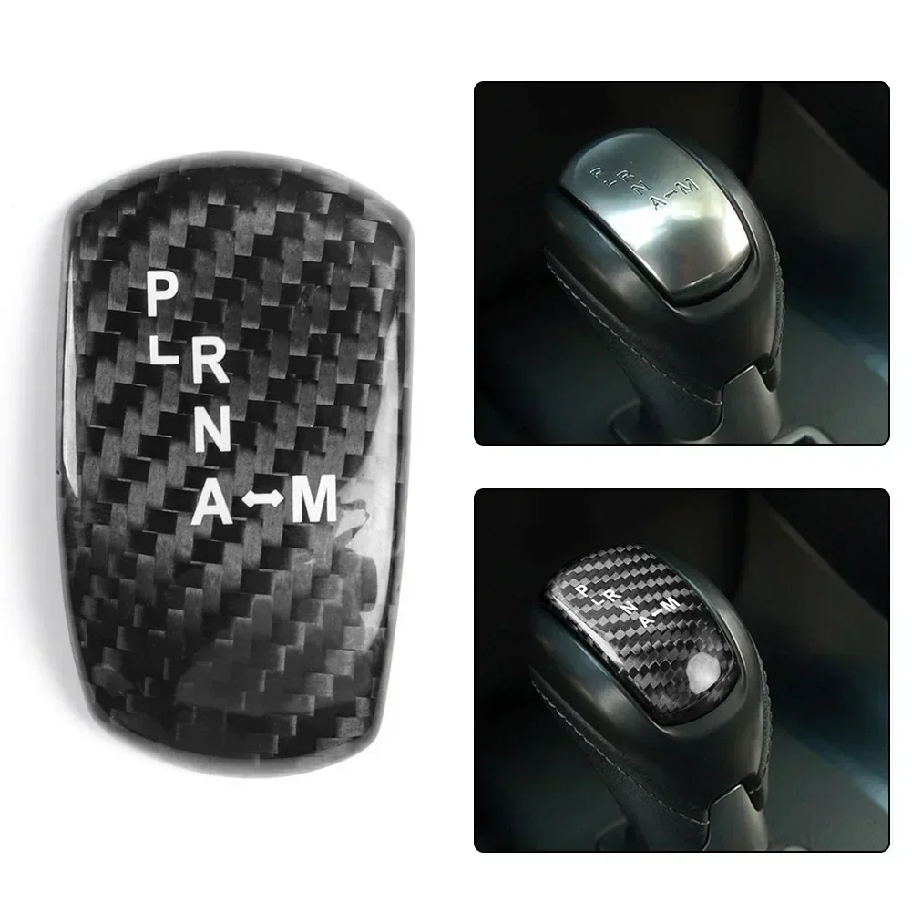 1PCS For NISSAN GTR R35 2008-2016 Gear Shift Knob Engine Button Cover Carbon Fiber Center Console Gear Shift Knob Cover Black