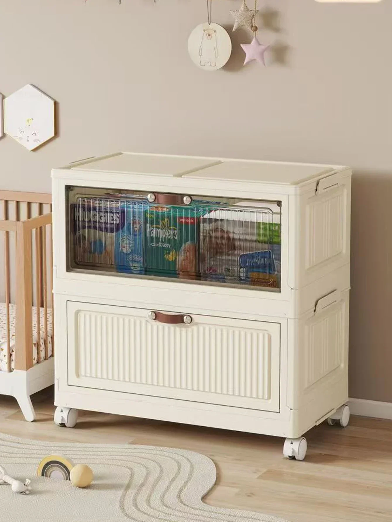 Mehrschichtiger Faltbarer Aufbewahrungsschrank Multifunktionaler Staubdichter Kleiderschrank Einfach zu Installierender Schrank-Organizer für Kleinteile
