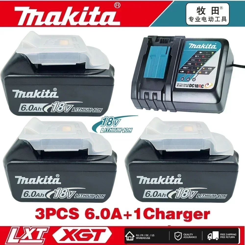 100% batteria Origineel de 18V Makita 6Ah 6000mAh voor Makita BL1830B BL1850B BL1850 BL1840