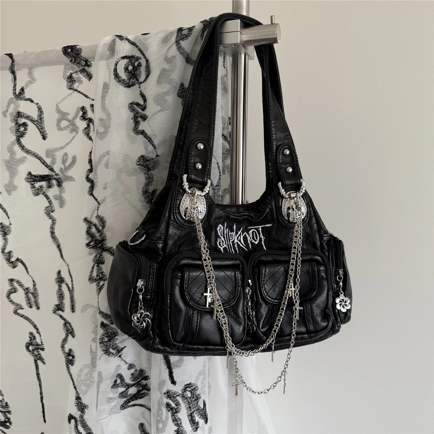 

NYX оригинальная мотоциклетная сумка женская Y2K Spicy многоэтажная сумка через плечо на одно плечо с цепочкой в стиле панк дорожная сумка подмышками модная