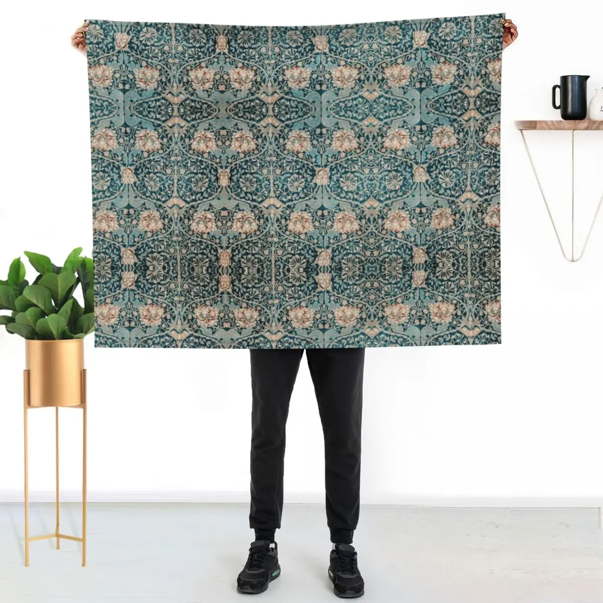 Honeysuckle pattern (1876) by William Morris. Original from The MET Museum. Throw Blanket Custom Comforter Blankets