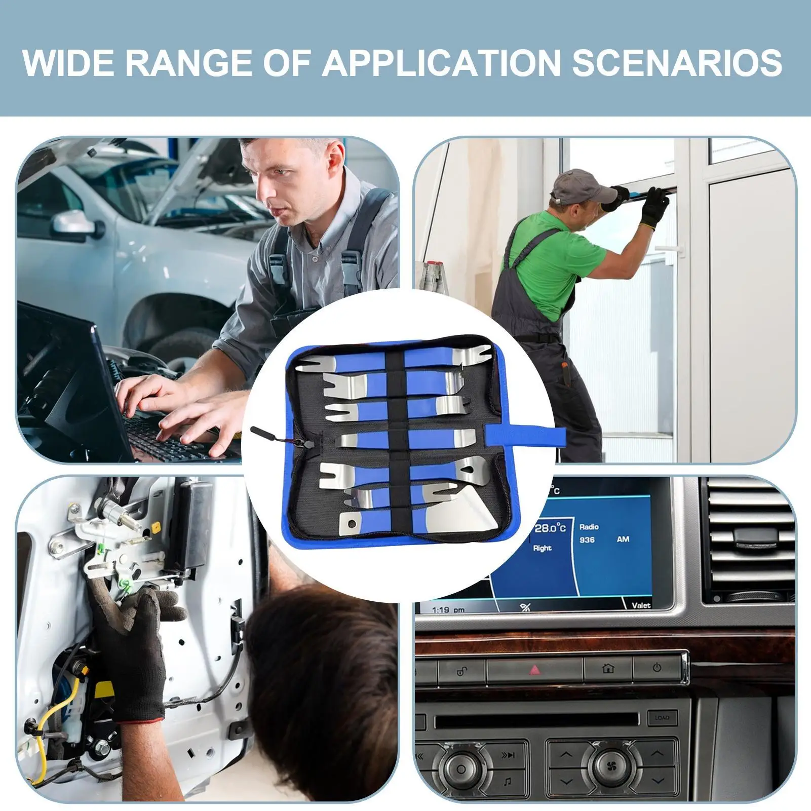 

Набор инструментов для снятия панели из 7 инструментов для отделки окон автомобиля, эргономичный съемник, ремонтный набор для зажимов для автомобильного интерьера