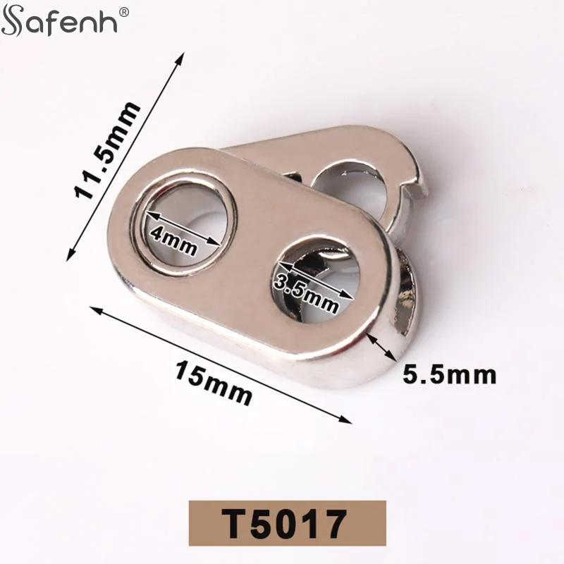 10Pcs Metal Spring Stopper Buckle Double Hole Cord Lock Clothes Bag Pull Rope Adjuster Clasp End Button DlY Sewing Accessories