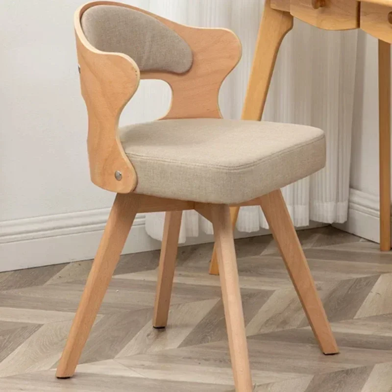 Solid Wood Computer Chair Rotatable Student Seats Durable Writing Chair Curved Backrest Dining Chairs Suitable for Dining Room