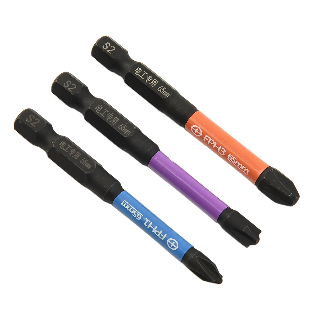 Electrician Special Screwdriver Bits 3pcs Set For Circuit Breaker Magnetic Nut Driver Drill 65mm FPH1 FPH2 FPH3