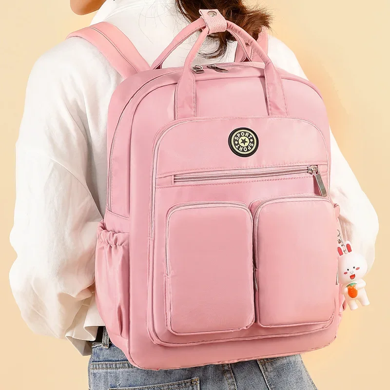 Women Nylon Backpack Large Capacity Travel Backpacks Casual Big Bag Multi-Function Deisign Mummy Bags School Book Bag For Girls