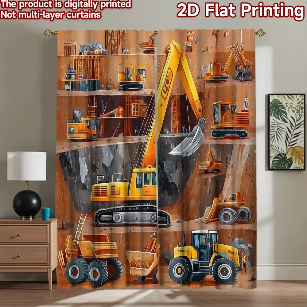 

1pc 2D flat Photography Backdrop Party Backdrop Construction Vehicles 100% Polyester Family Party Decoration Perfect for Outdoor