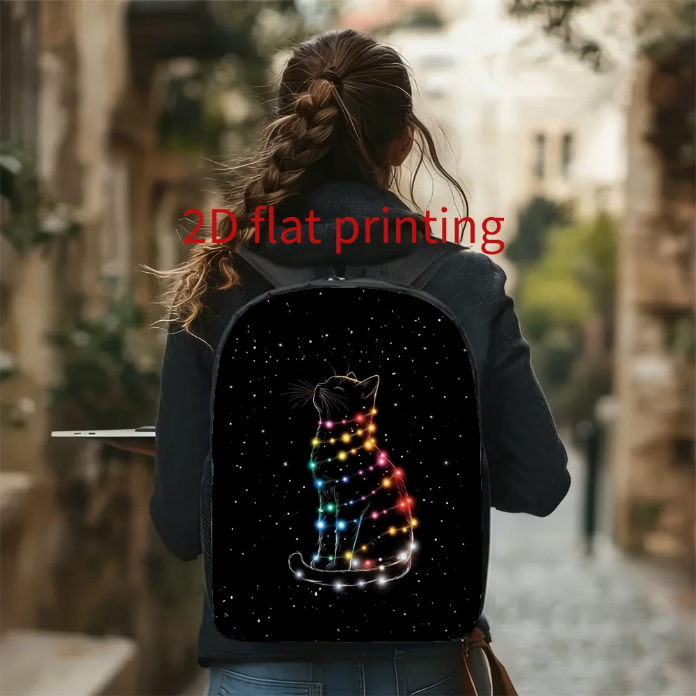 

Рюкзак с милым дизайном в виде звезды и кошки, светящийся в темноте - легкий школьный рюкзак, вместительный дорожный рюкзак, подходит для поездок на работу/учебу.