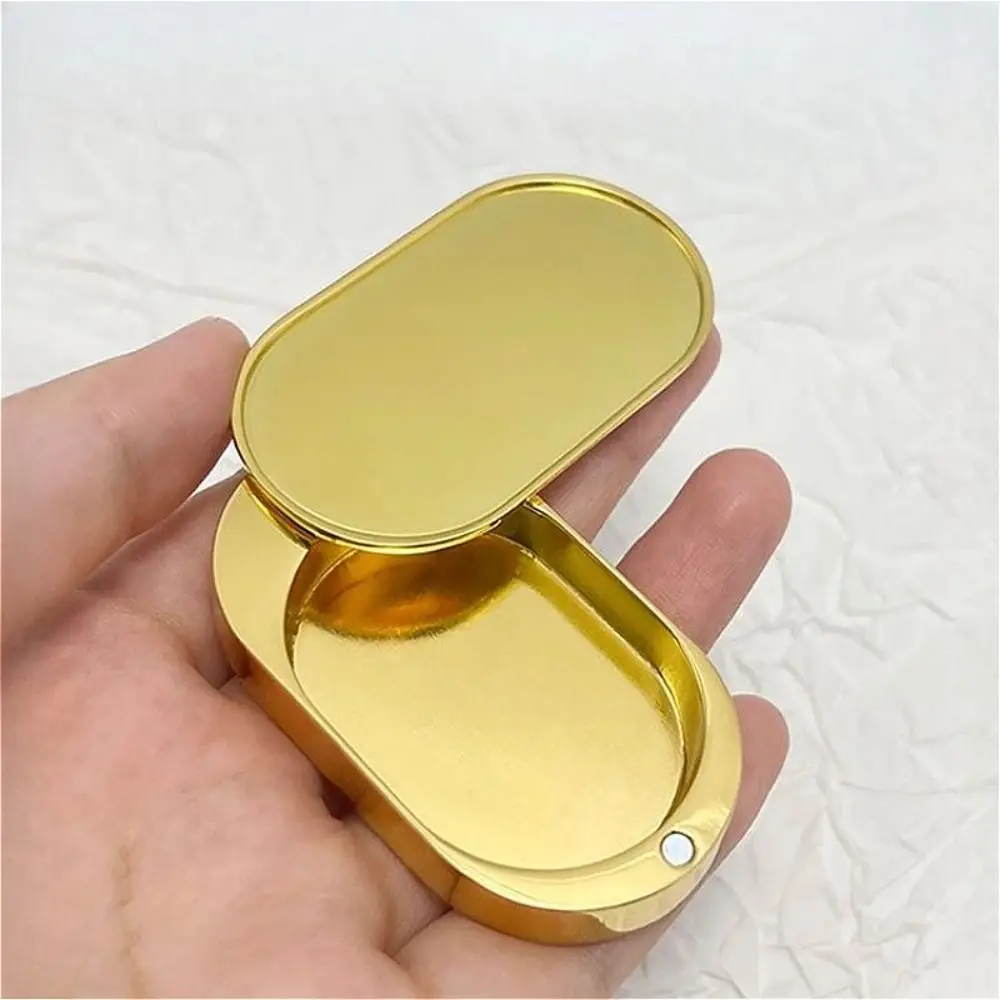 Zinc Alloy Solid Perfume Case Sliding Cover Design Smooth Slide Lid Balm Box Mini Compact Size Mini Fragrance Container Travel