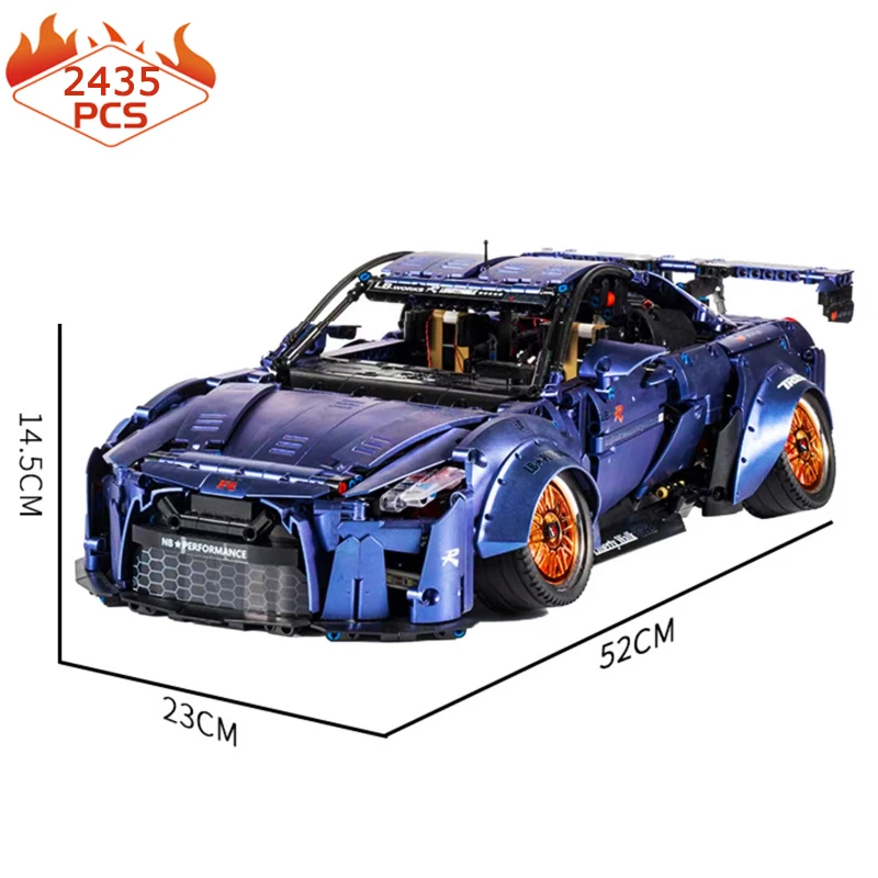 Techniacl 1:10 GTR MOC Super Racing Sport Auto Bouwstenen Idee Snelle Voertuig Model Baksteen Set Speelgoed Voor Jongen Kerstcadeau