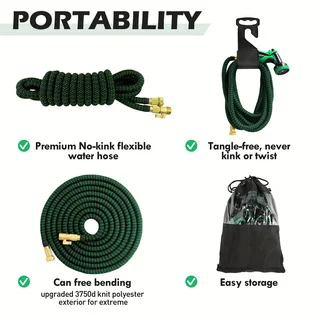 

Best Selling Flexible Garden Hose, Double Latex High Pressure Water Pipe for Garden Watering & Car Wash, H1659