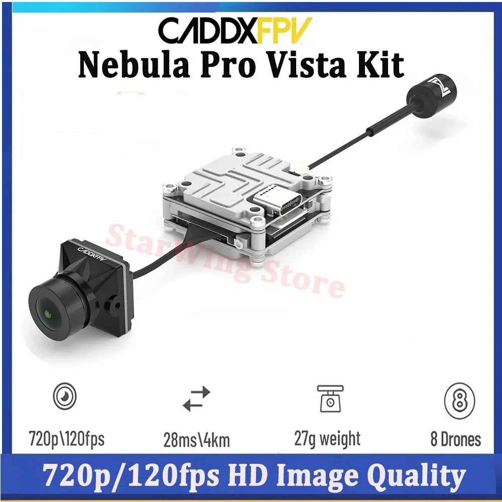 

Caddx Nebula Pro Vista Kit HD Цифровая камера с системой передачи видео FPV 720p/120fps 2,1 мм 150 ° Для очков RC FPV Drone DJI