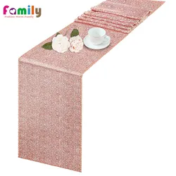 1PCS Glitter Sequin Table Runner Gold /Silver /Rose Table Cloth Sparkle Table Covers for Wedding Birthday Christmas Decoration