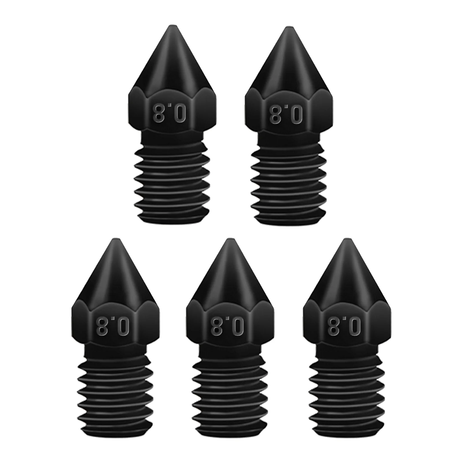 Bico de aço endurecido, 5 peças para impressora de cinto ideaformer ir3 v2 0.4/0.6/0.8mm para ideaformer ir3 v2/v1 cinto peças de impressora 3d