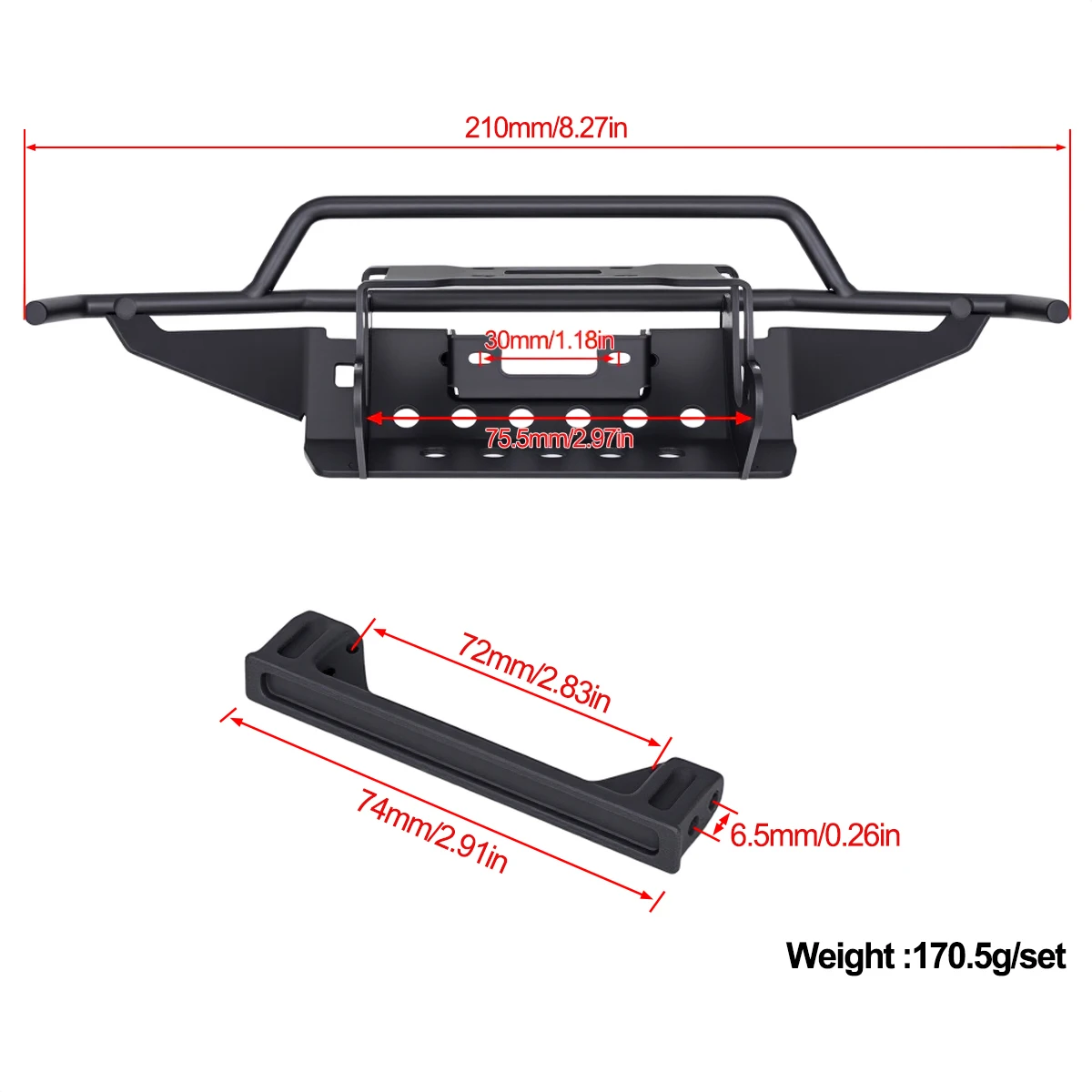 Metal Front Bumper for 1/10 RC Crawler Traxxas TRX4 NEW Bronco Simulation Upgrade Parts view 2