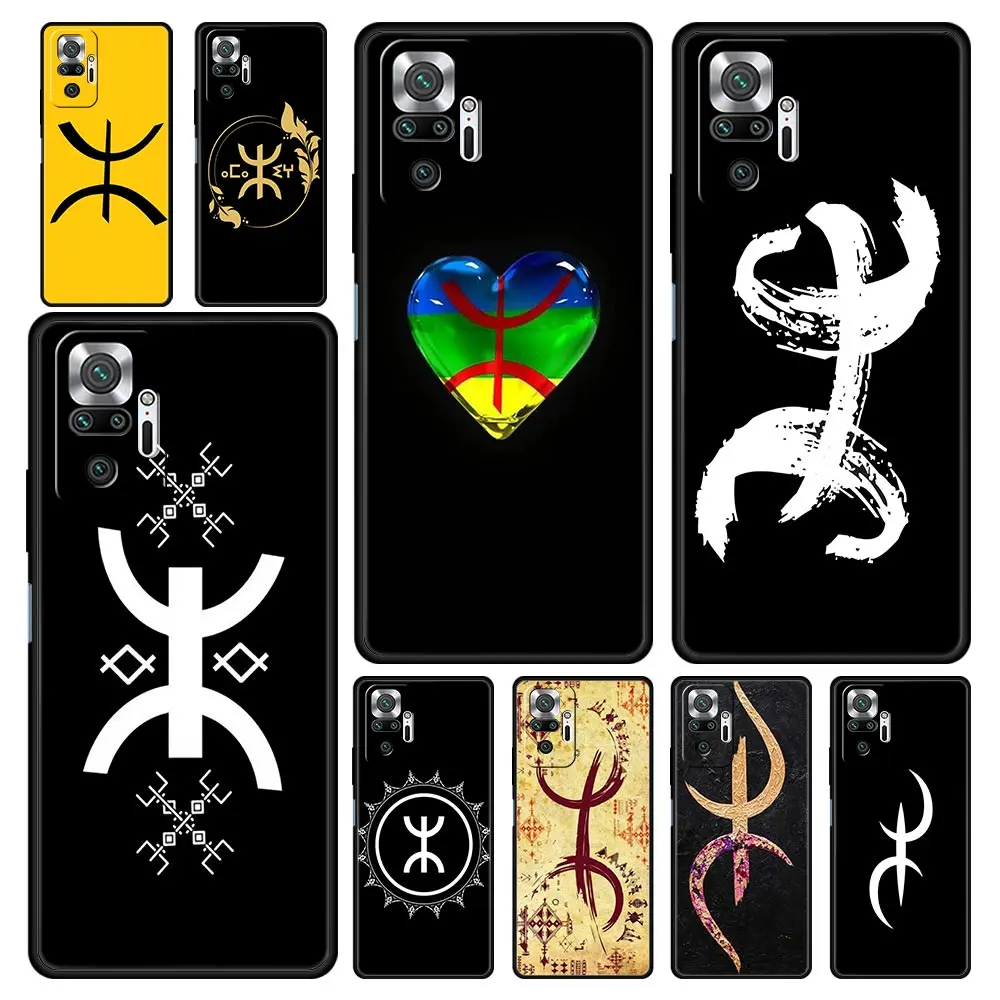 Phone Case For Xiaomi Redmi Note 13 12 5G 9S 9 8 10 11 Pro 9T 13C 12C 10C 9C 9A 7 Pro Soft Silicone Cover Amazigh Berber Flag