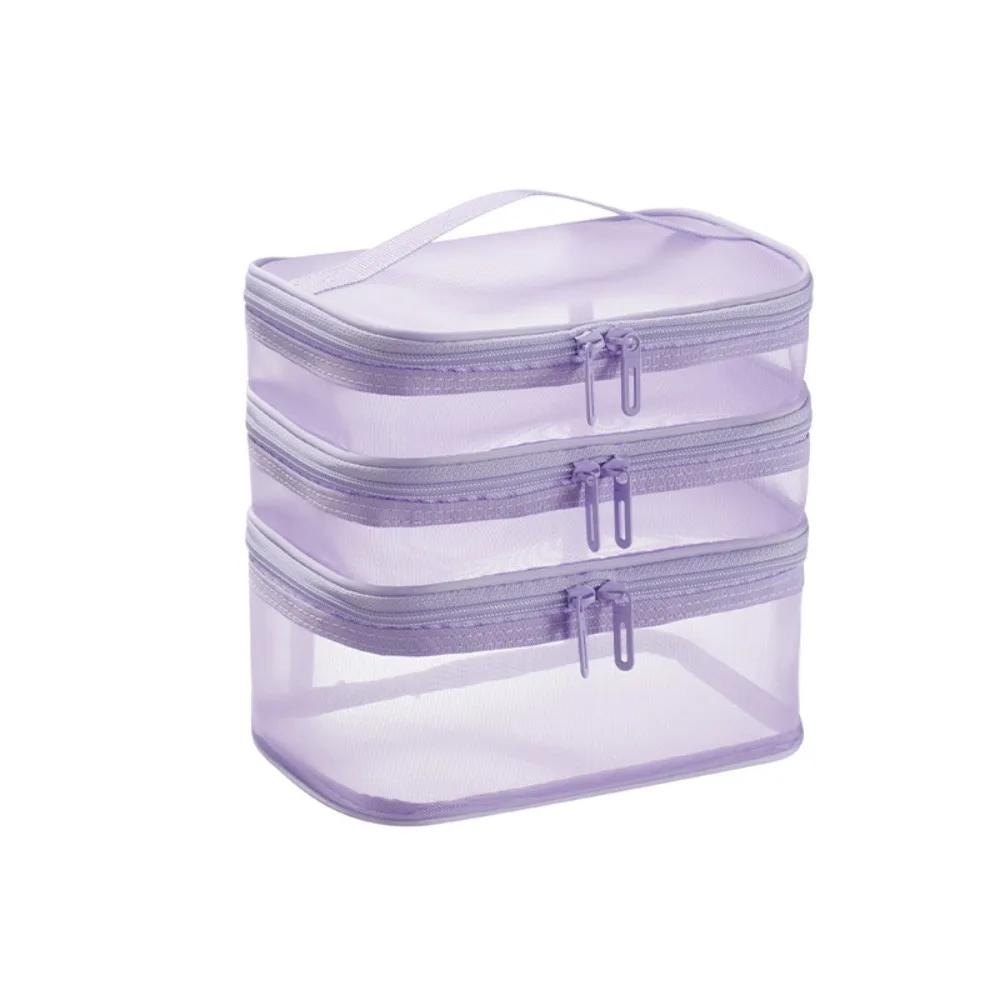 

1/2/3 Layers Mesh Cosmetic Bags Cosmetic Case Zipper Cosmetic Storage Bag Wash Pouch INS Toiletries Organizer Handbag Outdoor