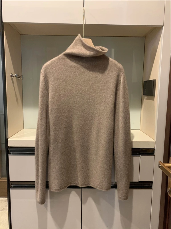 2023 Autumn Winter Women Turtleneck Cashmere Sweater Women's Golden thread Knit Pullover Long-sleeve Slim Bottoming Shirt