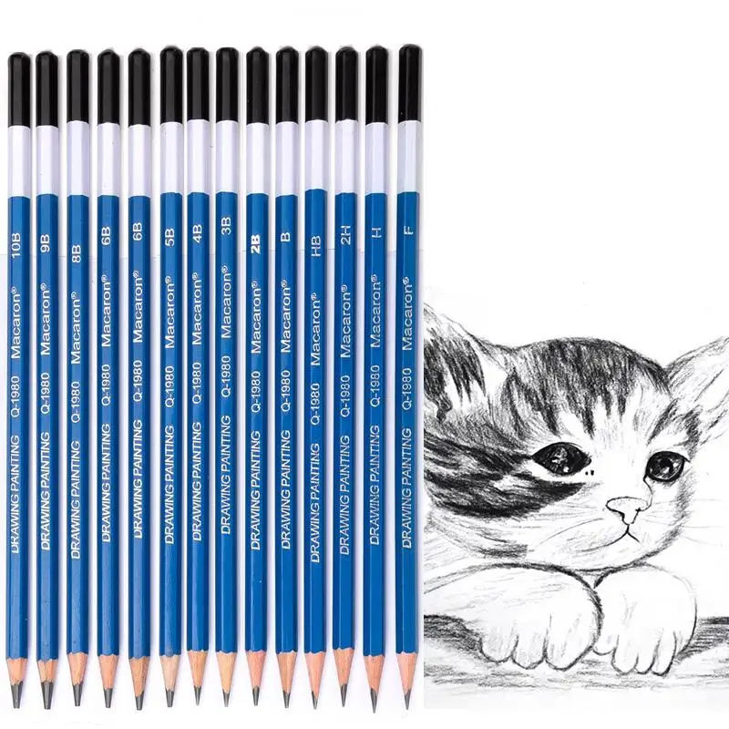 14PcsProfessional Drawing Sketching Pencil Set, Art Pencils Graphite Shading Pencils for Beginners & Pro Artists Art Supplies