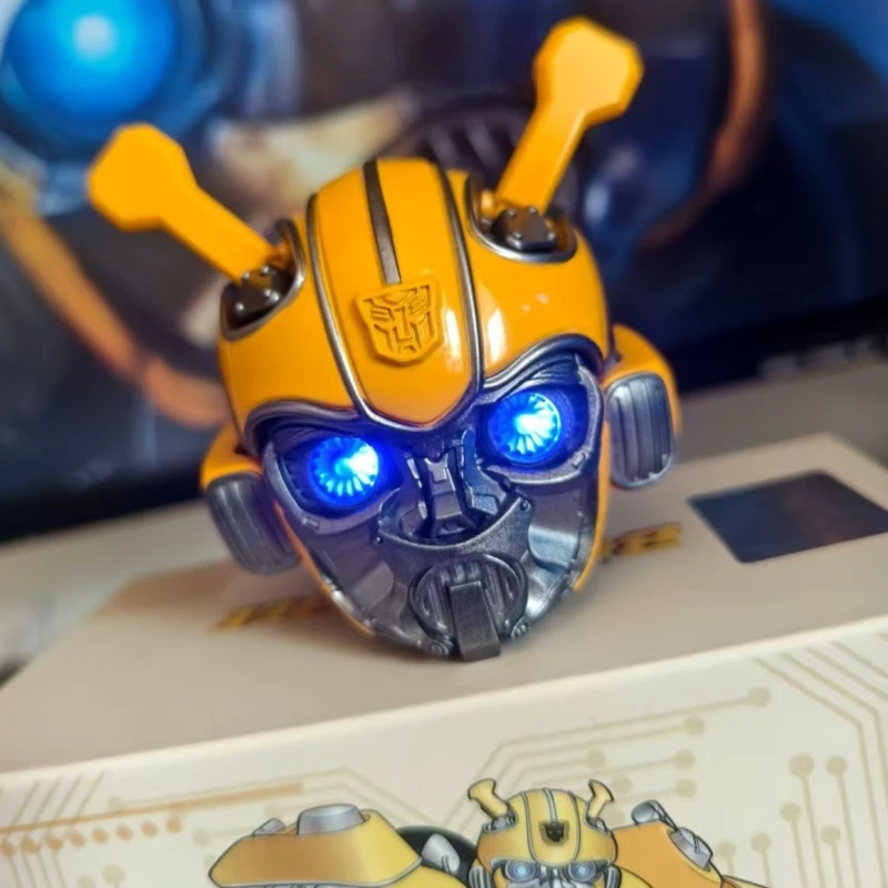 Original Transformers Bumblebee H1 Anime Peripheral Noise Reduction Alloy Headset Mech Model Ornament Boy'S Birthday Xmas Gift