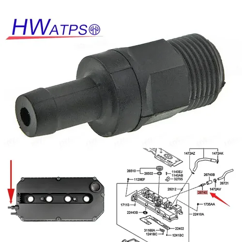 Imagen 2 del producto 1/10 Uds nueva válvula de escape PCV de ventilación positiva del cárter 0K30E-13890 PCA1126 0K30E13890 para Kia Rio 1.5L / 1.6L 2001-2005