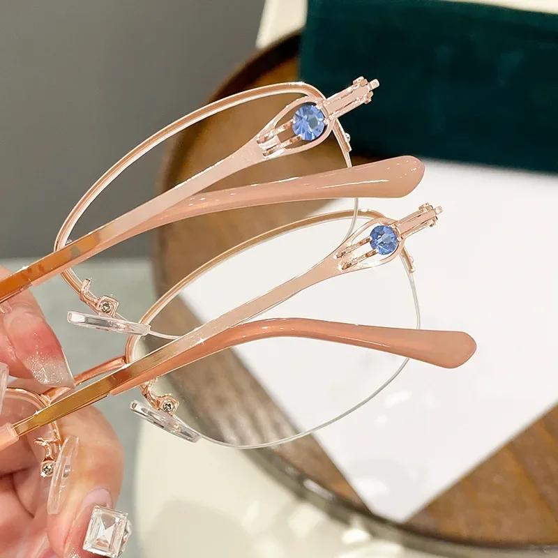 Anti Blue Light Presbyopia Eyeswear Reading Glasses Memory Hyperopia Half-frame Eyeglasses óculos +1.0+1.5+2.0+2.5+3.0+3.5+4.0