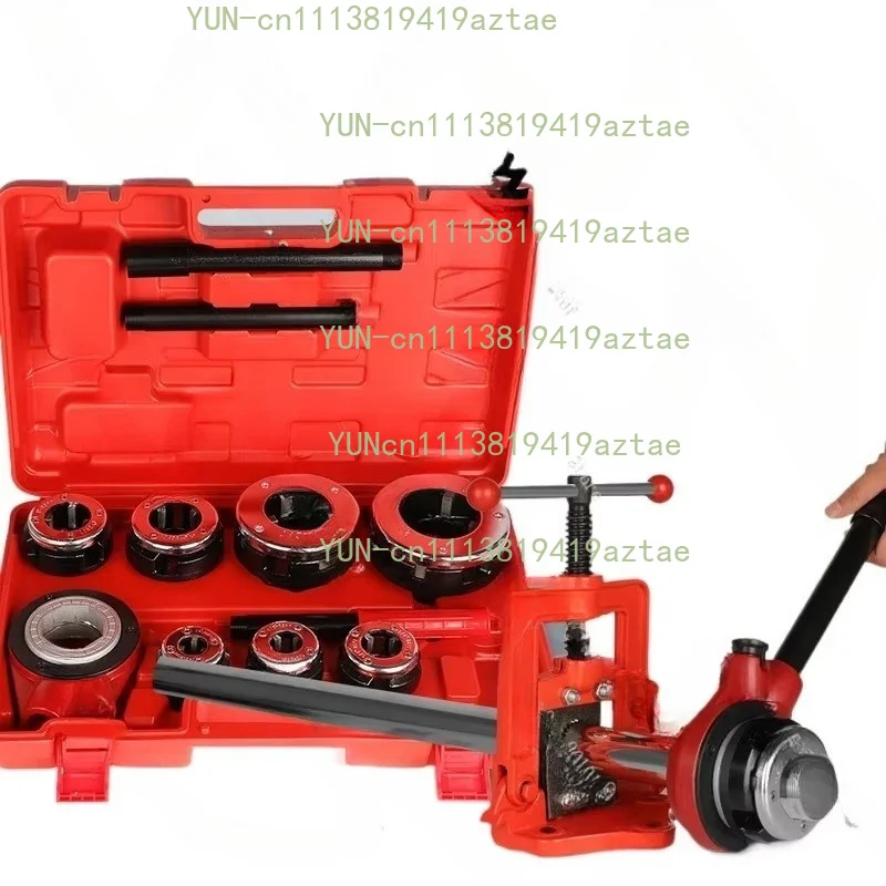 Manual threading machine, compact tapping device, galvanized pipe threading tool, durable, portable, professional