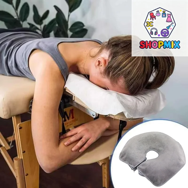 Microfiber Head Pad Towels U-Shaped Facial Pillow Covers Thickened Headrest Cushion Facial Care Beauty SPA Massage Supplies