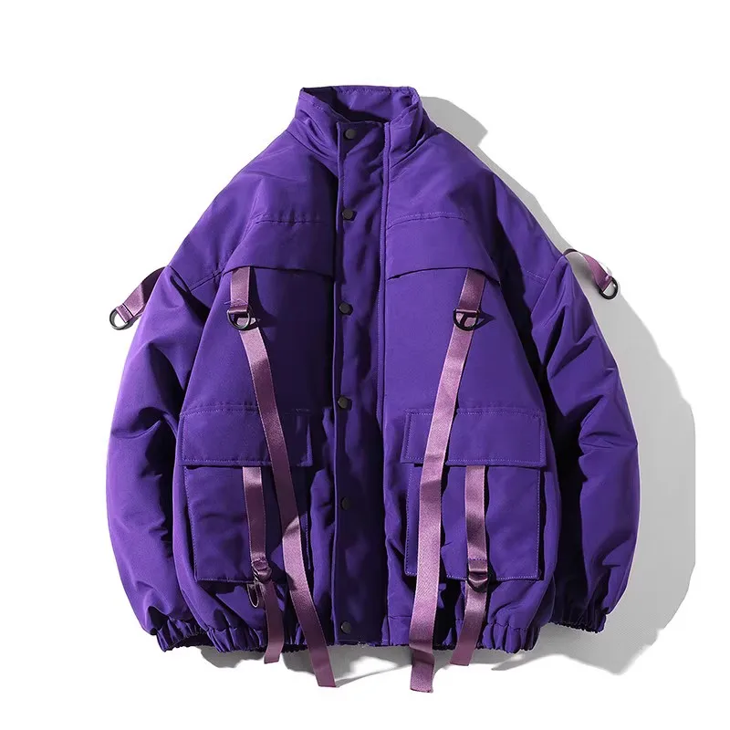 Winter Men Purple Puffer Jacket 2023 Men Cotton Padded Jackets Windbreaker Waterproof Parka Women Fashion New Streetwear Coats